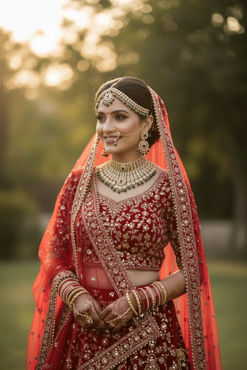 Ivy Green Semi Bridal Set By Navrang