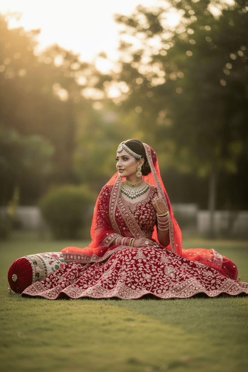 Ivy Green Semi Bridal Set By Navrang