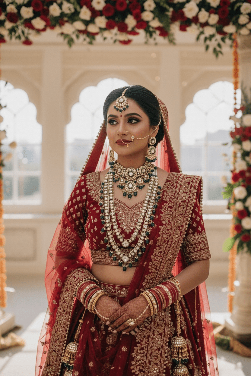 Vaishnavi Bridal Jewellery set by Navrang (Green)