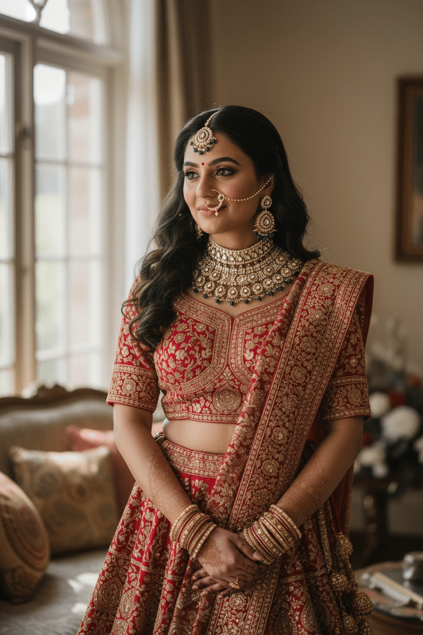 Nitara Golden Green Semi Bridal Set
