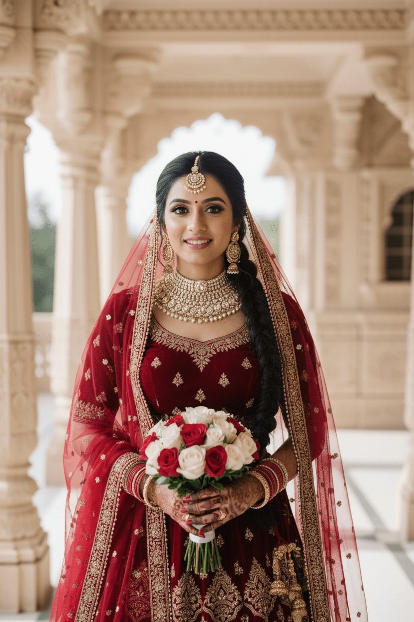 Lasya Golden white Semi Bridal set By Navrang