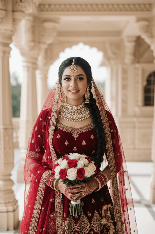 Lasya Golden white Semi Bridal set By Navrang