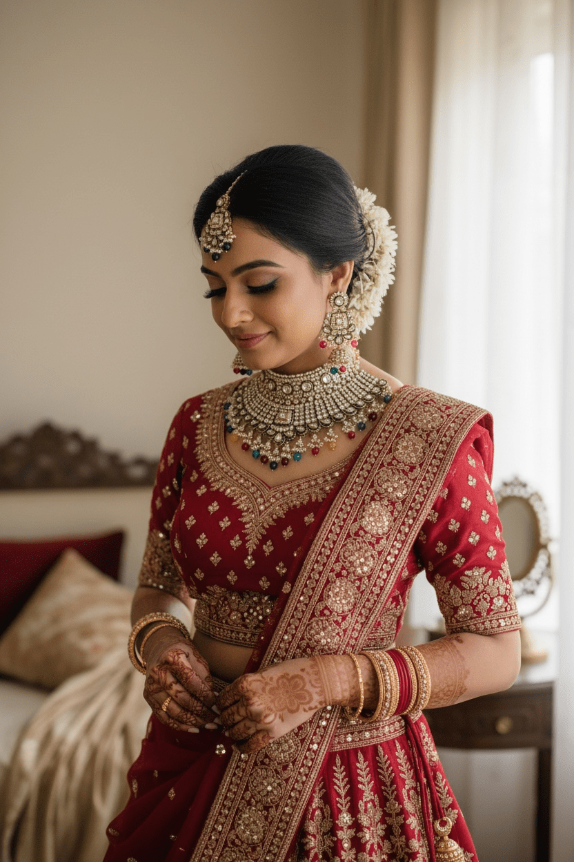 Multicolor Amelia Semi Bridal Jewellery set by Navrang