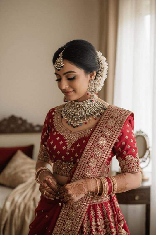 Multicolor Amelia Semi Bridal Jewellery set by Navrang