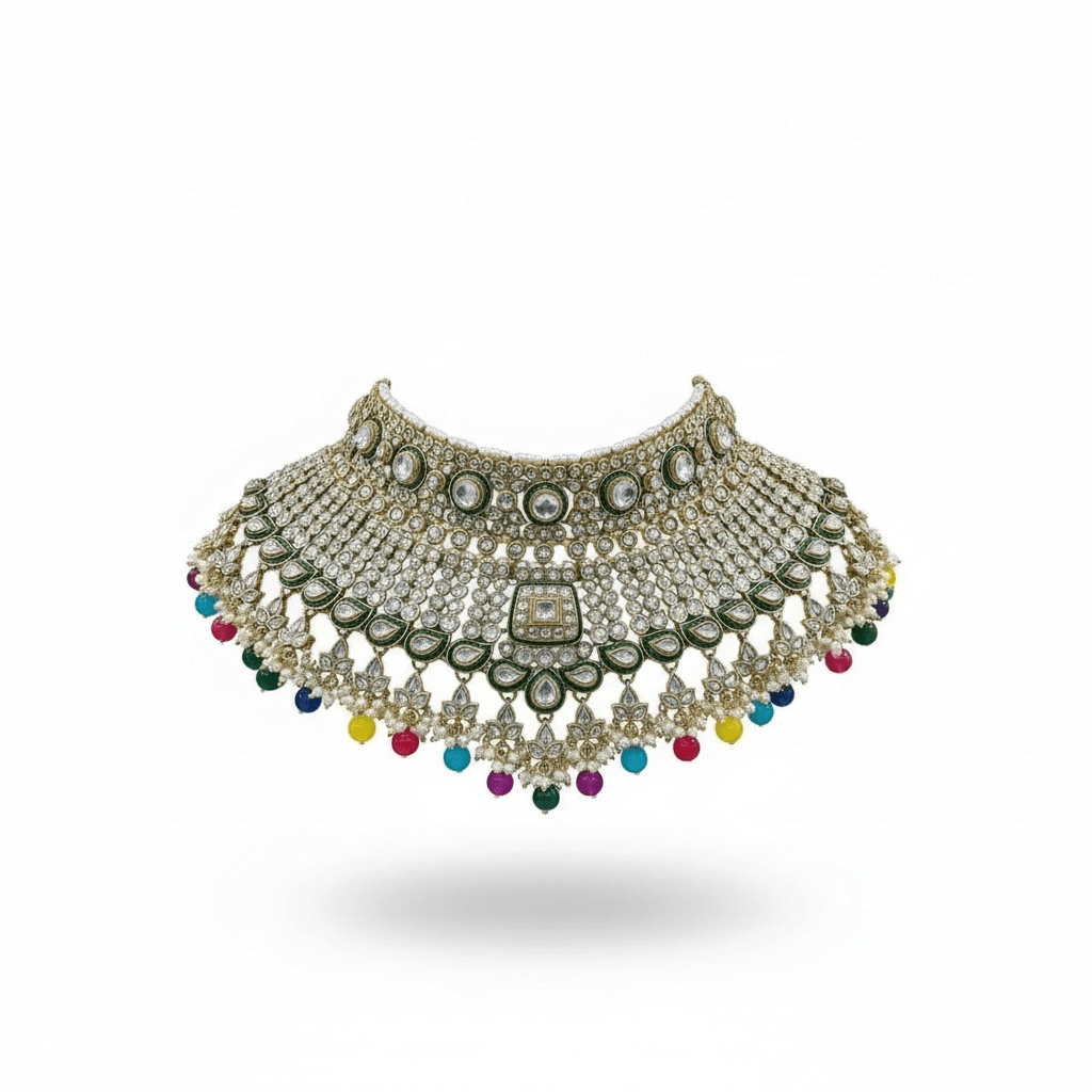 Multicolor Amelia Semi Bridal Jewellery set by Navrang