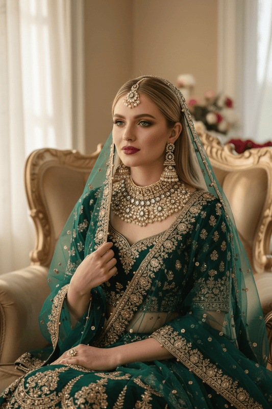 Princess white Bridal Set by Navrang