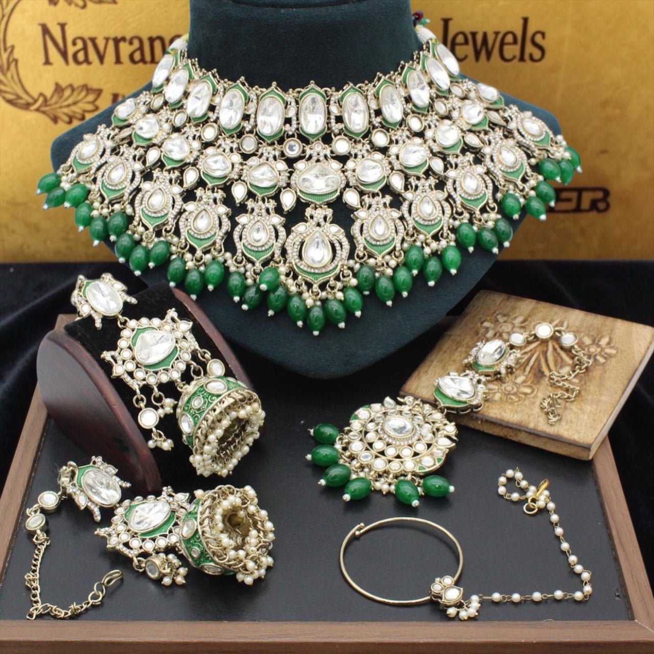 Sargam Bridal Set by Navrang (Green)