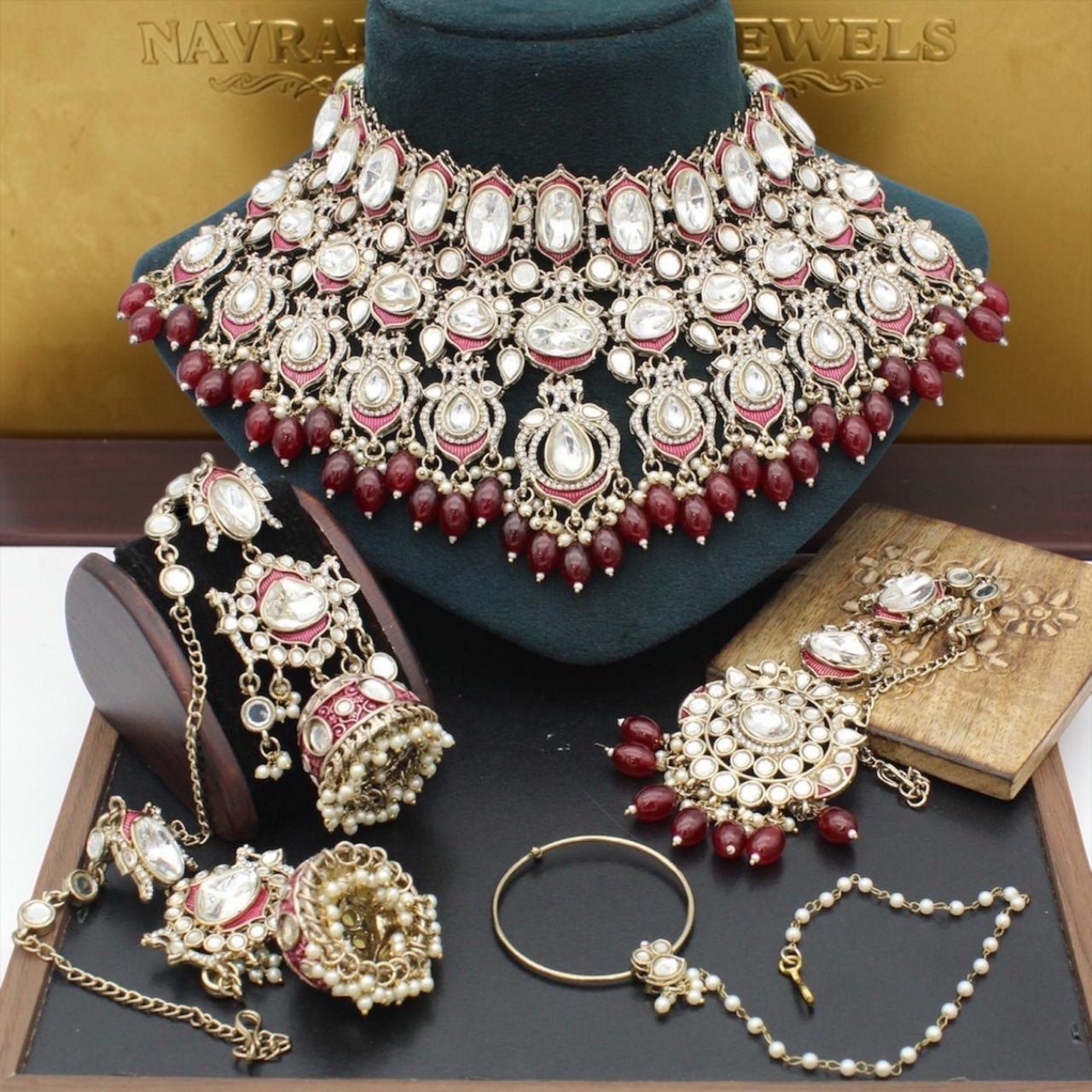 Sargam Bridal Set by Navrang (Maroon)