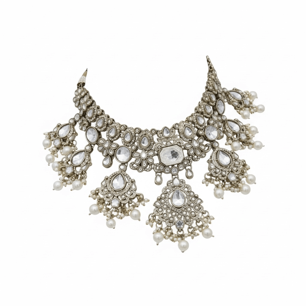 Geetika Semi Bridal Set by Navrang (White)