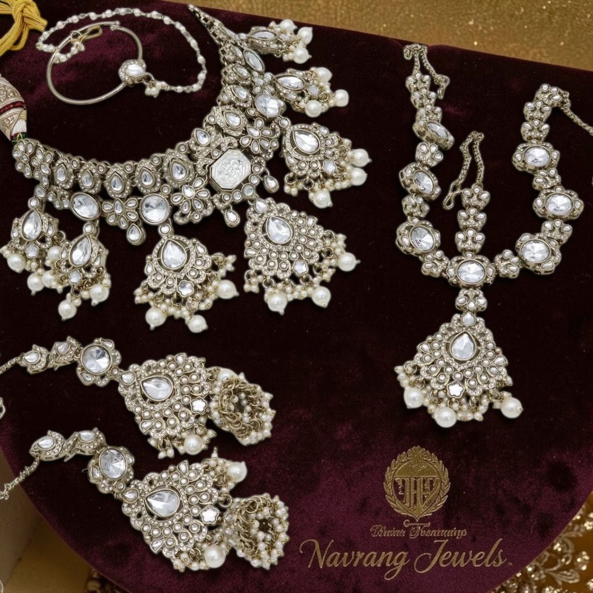 Geetika Semi Bridal Set by Navrang (White)