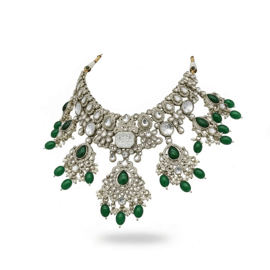 Geetika Semi Bridal Set by Navrang (Green)