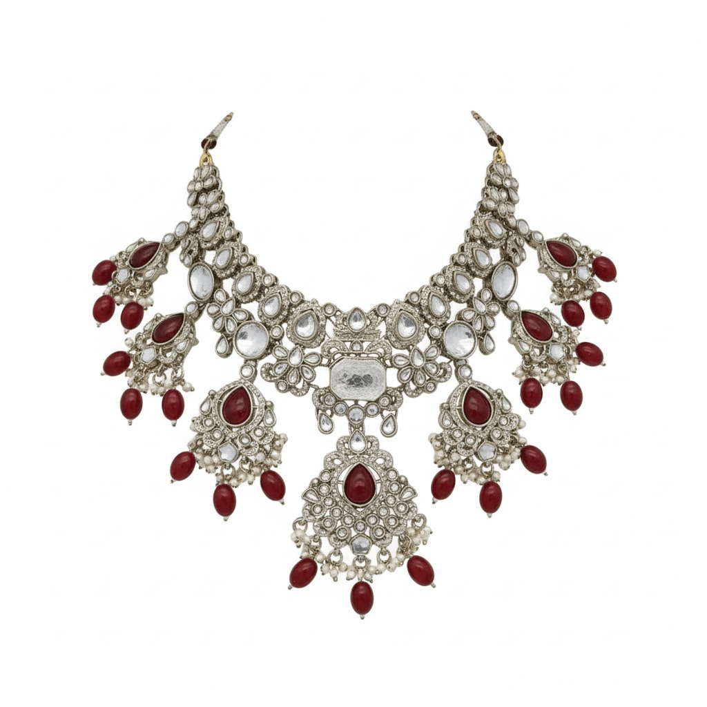 Geetika Semi Bridal Set by Navrang (Maroon)
