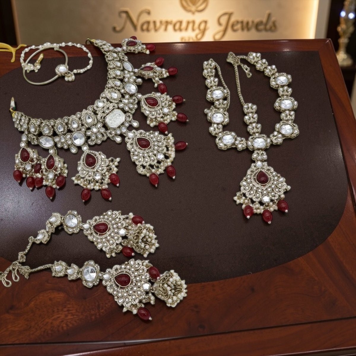 Geetika Semi Bridal Set by Navrang (Maroon)