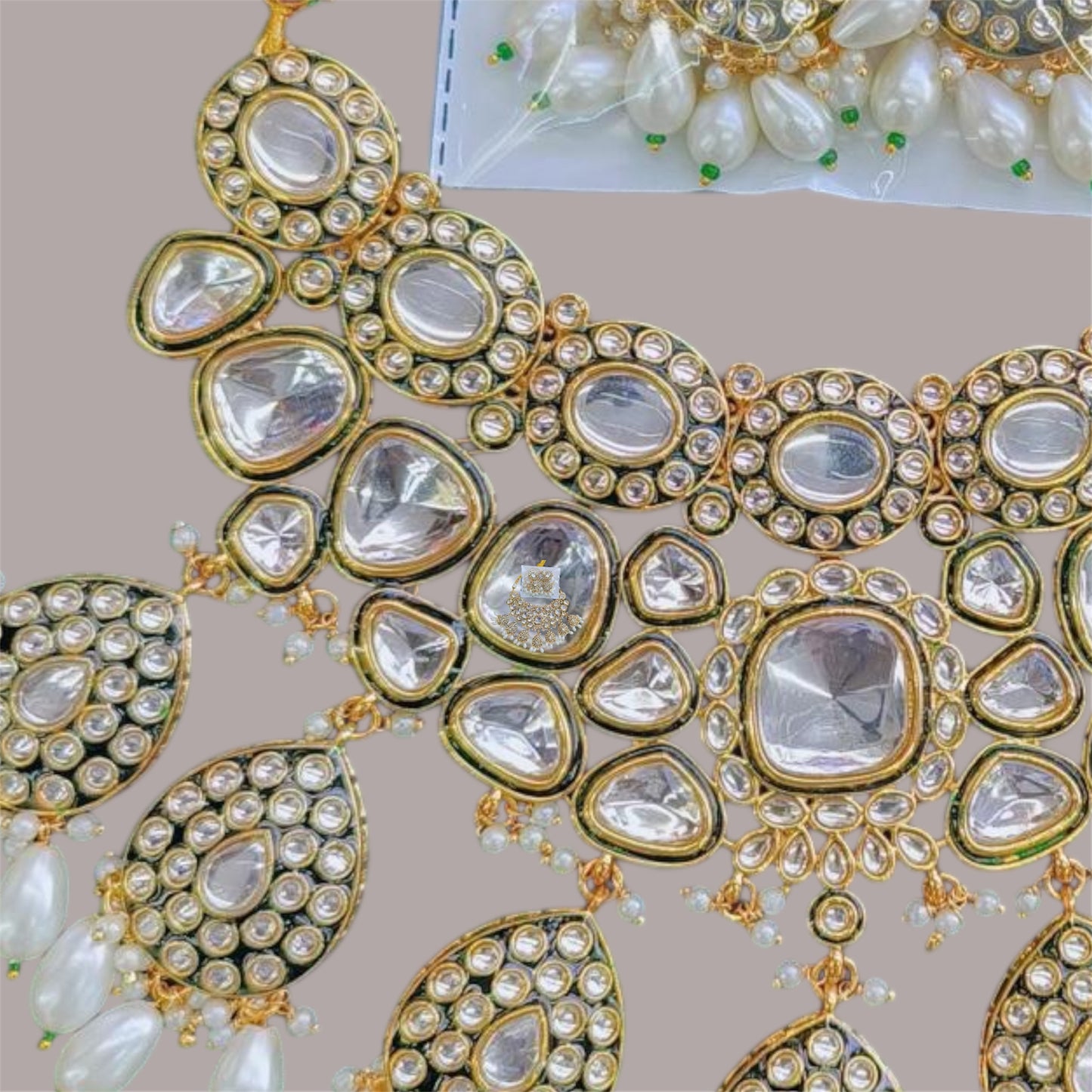 Emery white Necklace set by Navrang