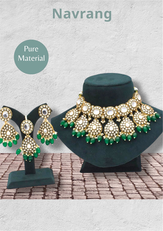 Kashvi Necklace set (Green)