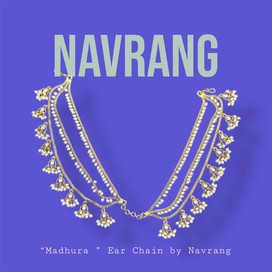 Madhura Golden Ear Chain by Navrang