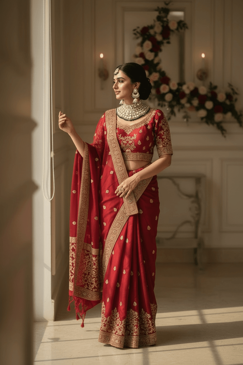 Meera Semi Bridal set By Navrang (Green)