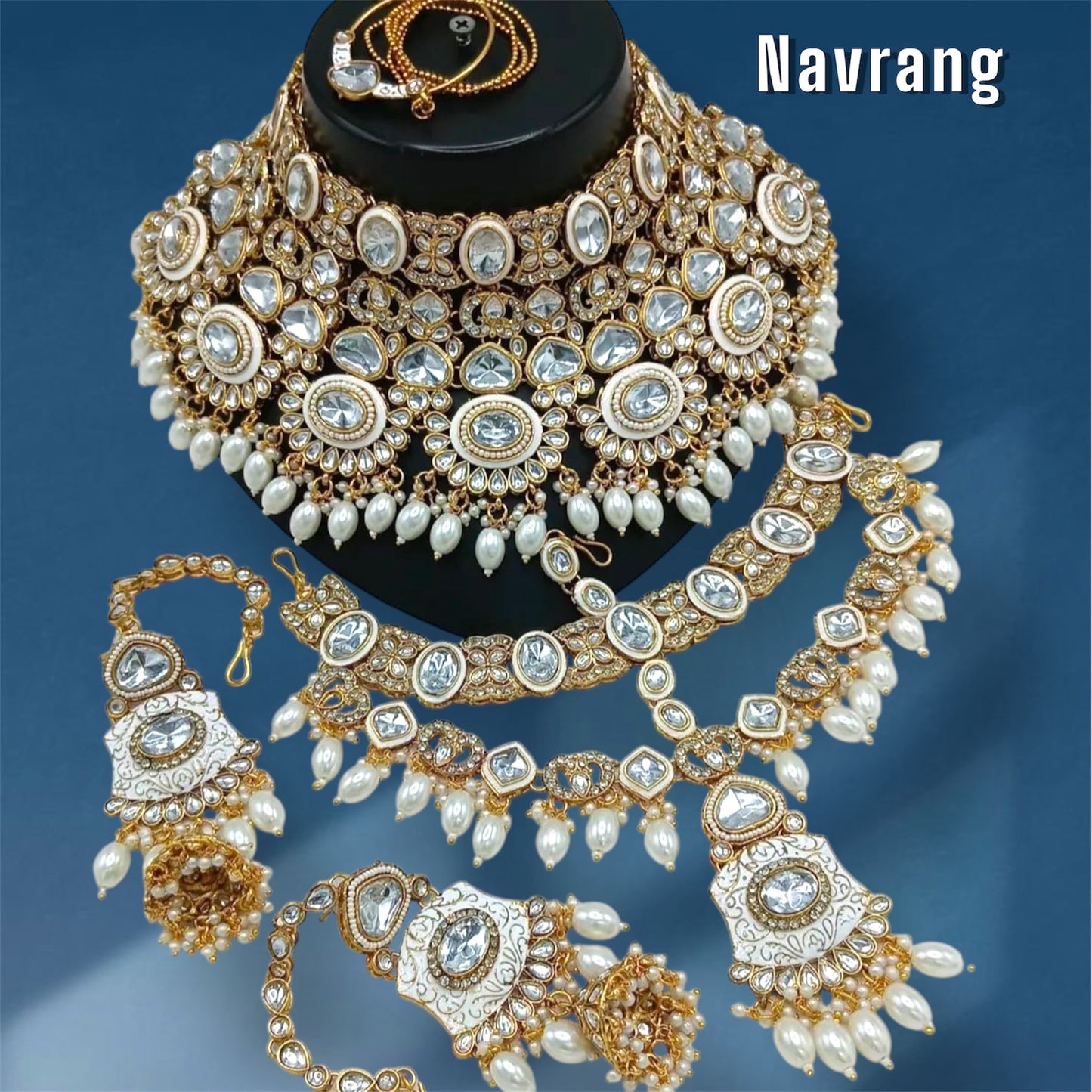 Ishita Bridal Jewellery set by Navrang (White)