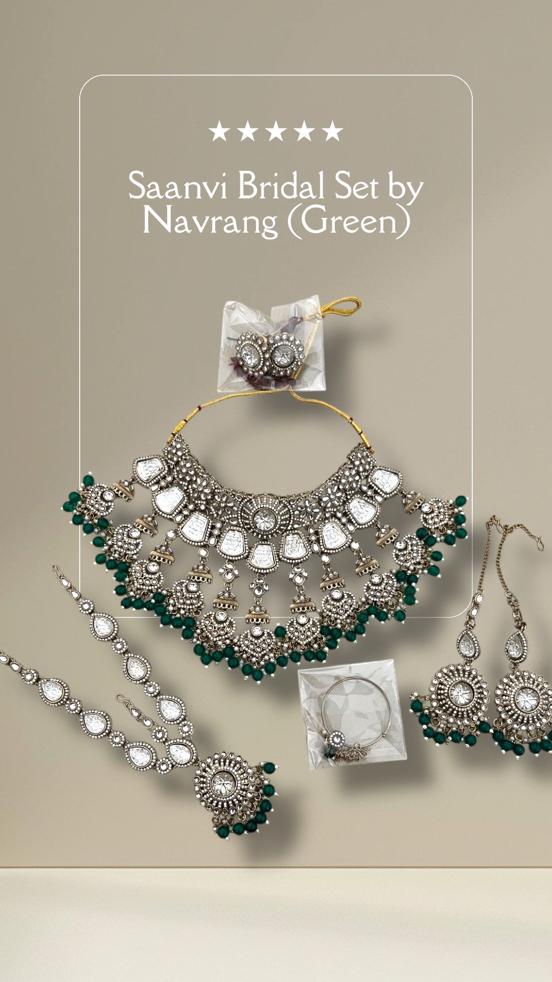 Saanvi Semi Bridal Set By Navrang (Green)