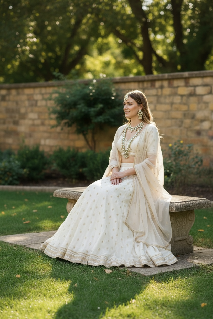 Prima Aura set by Navrang (White)