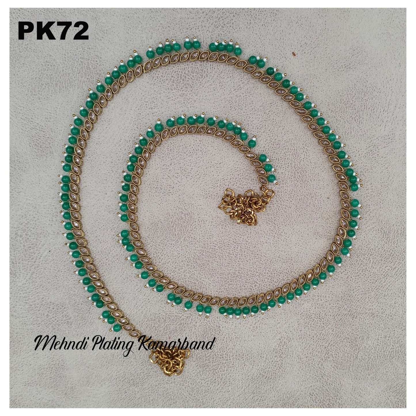 Rishika Premium Mehndi Plating Kamarbandh by Navrang (Green)